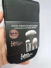 It Ulta Brushes 3 Piece Face & Eye Travel Brush Set Authentic $45 Value