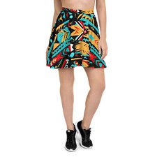 Native American Print Skater Skirt