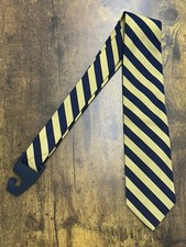 Brooks Brothers Gold  Navy British Striped Tie 100 Silk Men's Necktie 58"