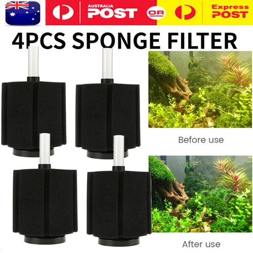 4Pcs Sponge Filter Biological Aquarium Water Fish Tank Foam Fry Fish XY-380 AU - Picture 1 of 12