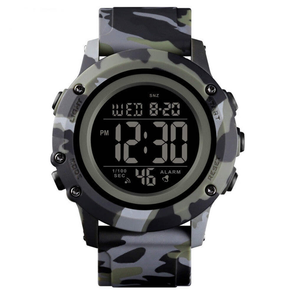 Multi-Function Electronic Outdoor Watch with Camouflage Design and Chronograph F