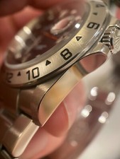 ROLEX EXPLORER II 40MM 16570 Z NO HOLES BLACK DIAL STAINLESS STEEL GMT WATCH 10