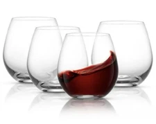JoyJolt Spirits Stemless Glasses, 15 Ounce, Set of 4 Tumbler Glasses