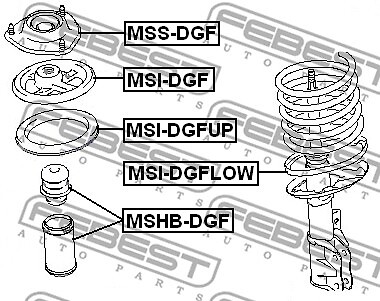 MSS-DGF FEBEST Top Strut Mounting for MITSUBISHI