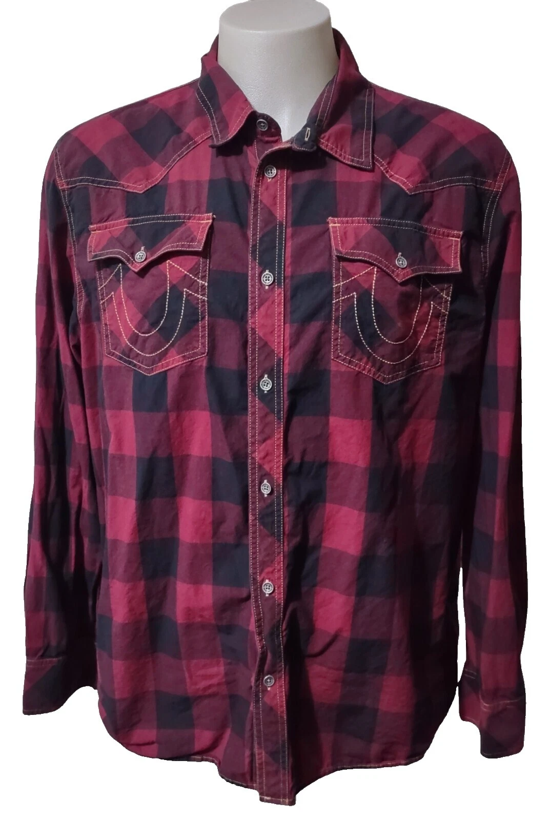 True Religion Long Sleeve Regular Size Dress Shirts for Men