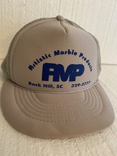 vtg artistic marble products trucker snapback rock hill south carolina gray blu