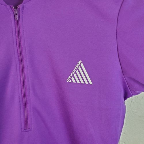 Vintage Cannondale Cycling Shirt Mens Small Purple 1/2 Zip Logo Back Pockets - 第 3/15 張圖片