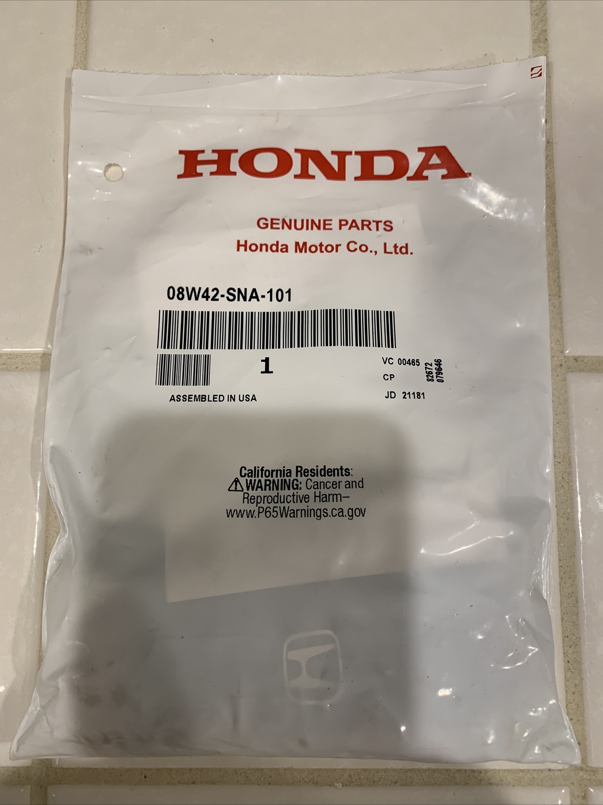 BN Genuine OEM Honda Wheel Lock Kit 08W42SNA101 for sale online eBay
