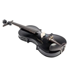 4/4 Size Glarry GV102 Solid Wood EQ Violin Case Bow Strings Shoulder Rest Tuner