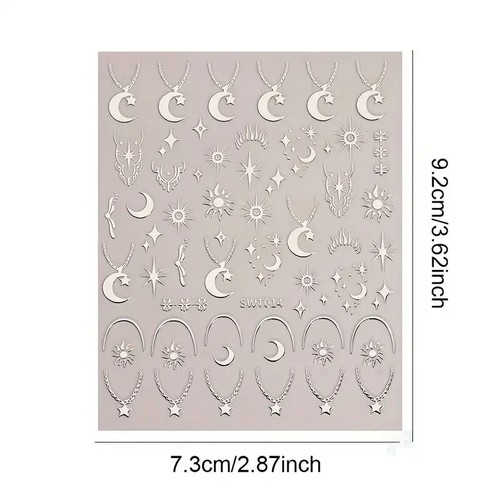 Nail Art Aufkleber Silberstreifen Wickel selbstklebend Aufkleber Dekor Design Transfer 3D - Bild 3 von 4