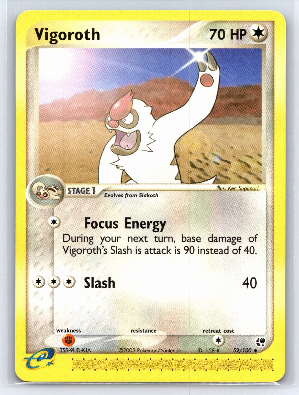 2003 Pokemon TCG EX Sandstorm Vigoroth - 52/100 - NM