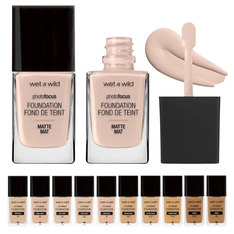 Wet n Wild Photo Focus Matte Foundation, leicht, aufbaubar, alle Farbtöne