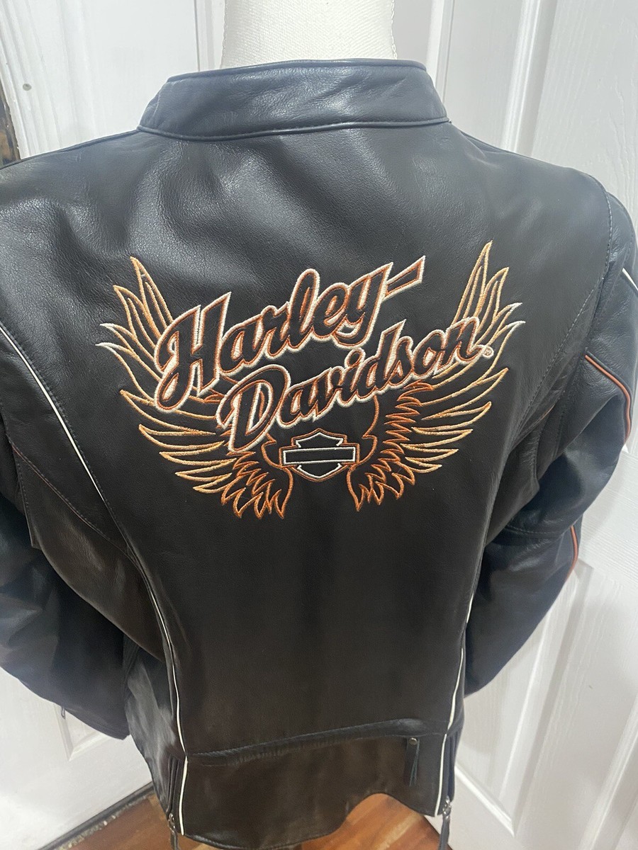オーダー1 NWOT Harley Davidson Women's Leather Jacket Juneau Wings 98019