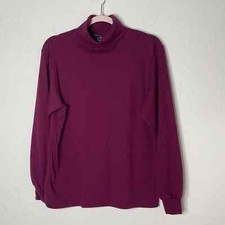 THE Woolrich WOMAN Made in USA Vtg Turtleneck Long Sleeve Cotton Top XL Pink