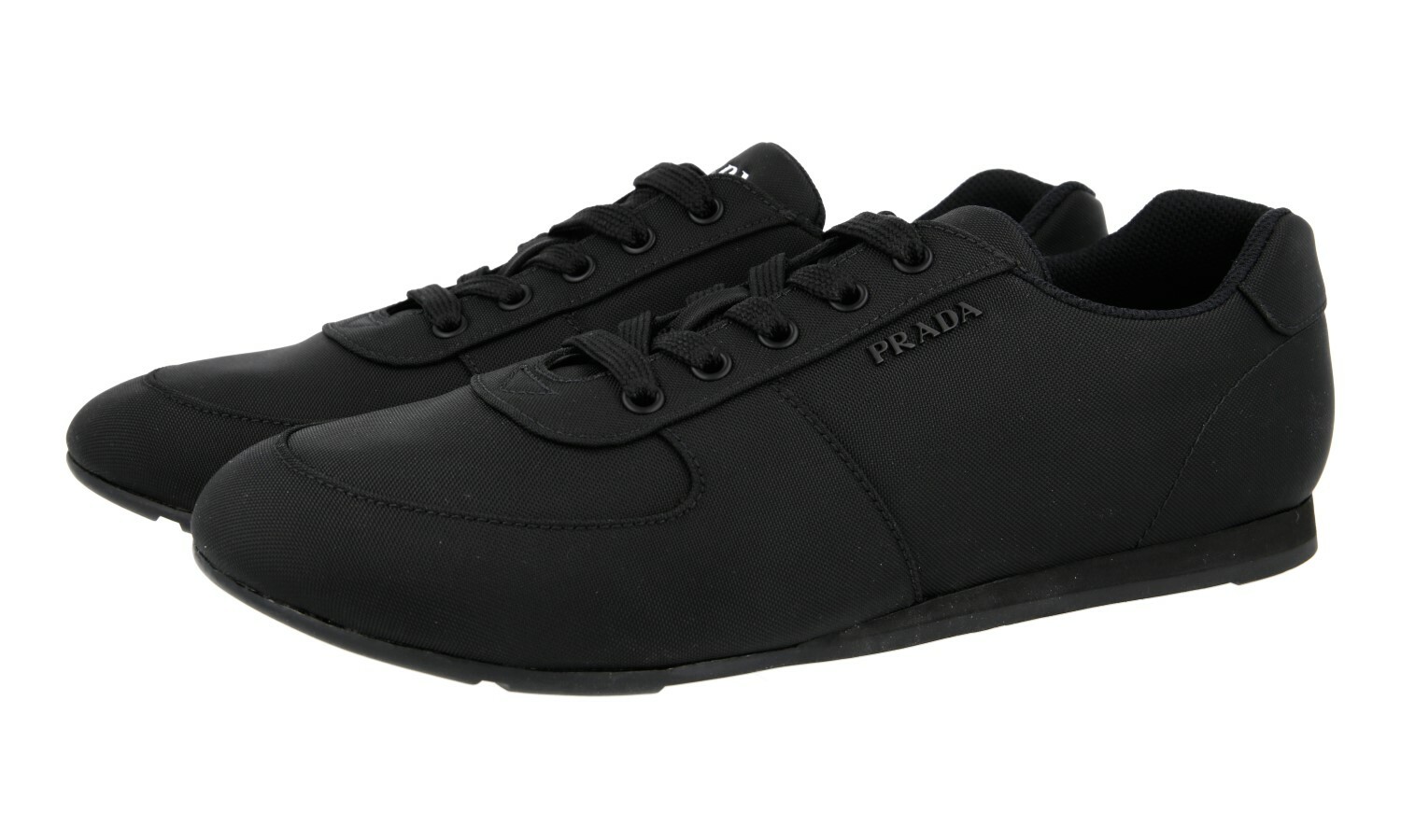 AUTH LUXURY PRADA MONTE CARLO SNEAKERS SHOES 4E3245 BLACK NYLON NEW