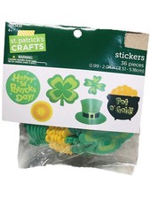 St. Patrick's Day Heart Foam Sticker Assort Shamrocks, Leprechaun Hat,1pk 36pcs