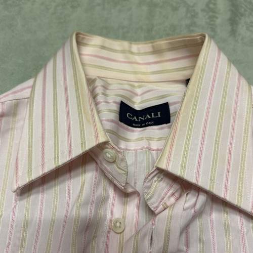 Canali Dress Shirt Size Medium With Small Stains on Collar - Picture 6 of 8