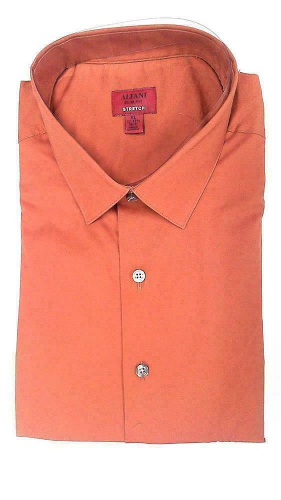Cotton Blend Orange Slim Dress Shirts for Men for sale | eBay