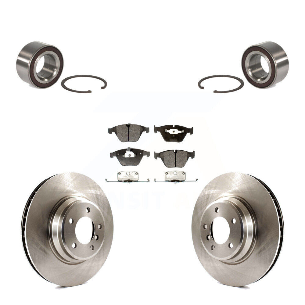 Front Wheel Bearing Disc Brake Rotors And Pads Kit For BMW 335i xDrive