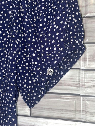 NEW! J. Crew Navy Peplum Star Print Blouse Size 4 TALL - Picture 5 of 8