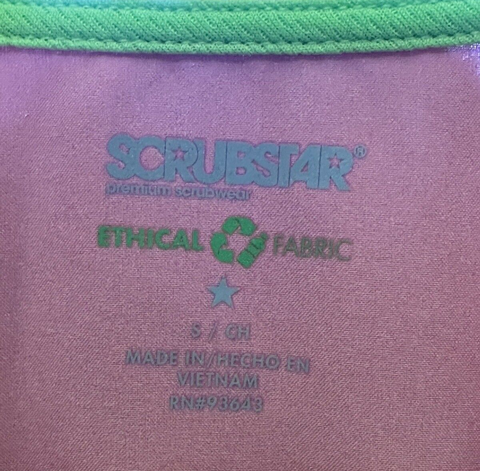NWOT Scrubstar Scrub Top Peach Pocketed S/CH Ethical Fabric V Neck