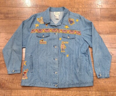 Quacker Factory -Sz 1X Denim America Patriotic Folk Art Angel Jean