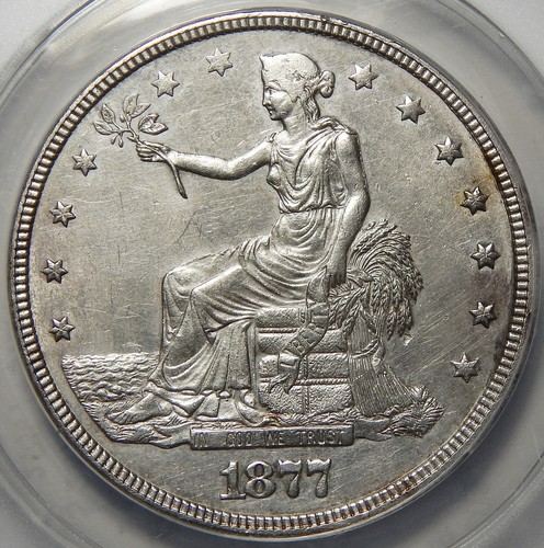 1877 ANACS AU58 DETAILS TRADE DOLLAR