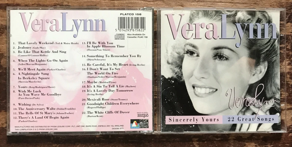 Vera Lynn Sincerely Yours 22 Great Songs IMPORT CD w/Be Careful, It's My Heart!