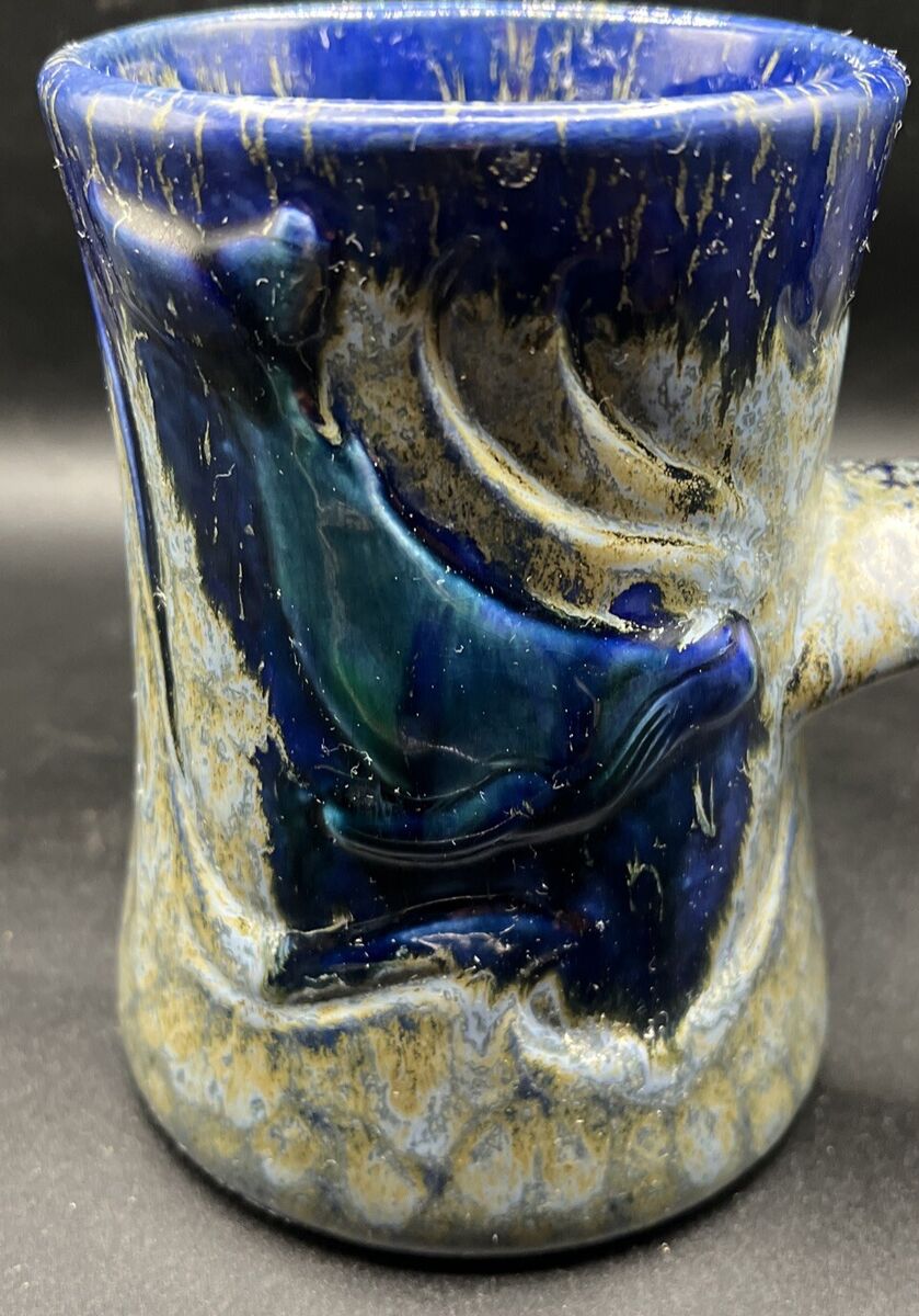 Doug Wylie Whale Dolphin Tail Coffee Mug Cup Blue Art Doug Wylie Whale Dolphin Tail Coffee Mug Cup Blue Art