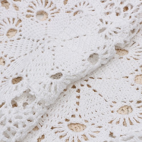 Vintage Hand Cotton Lace Doilies Round Table Mats Flower Coaster Doily 40*60cm - Picture 16 of 26