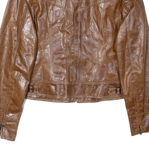 GUESS Womens Jacket Brown Leather M - Picture 6 of 6