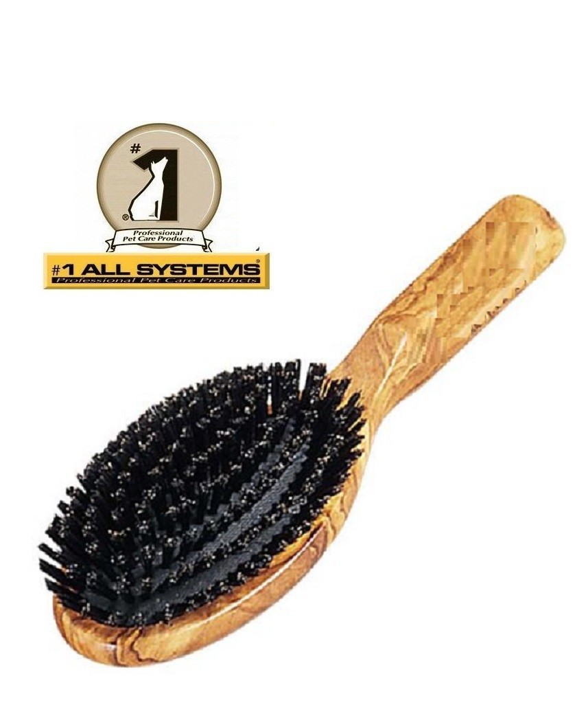 #1 All Systems&reg; PRO PURE BOAR BRISTLE BRUSH Grooming PET Dog Cat Coat Hair