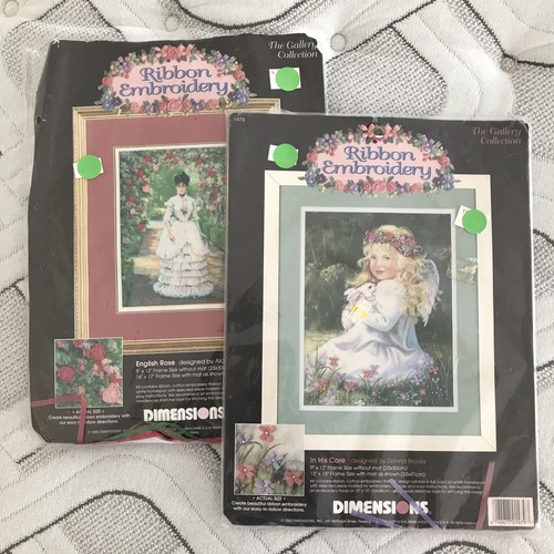 Dimensions Ribbon Embriodery Kits 1995 1479 and 1454 Started Lot of 2