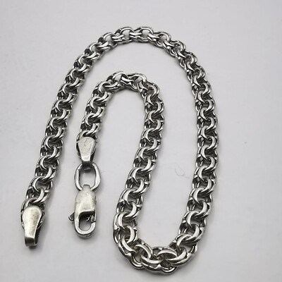 Bracelet Ancien En Argent Massif 925 - Pierres Antiques - Bijou Vintage Français