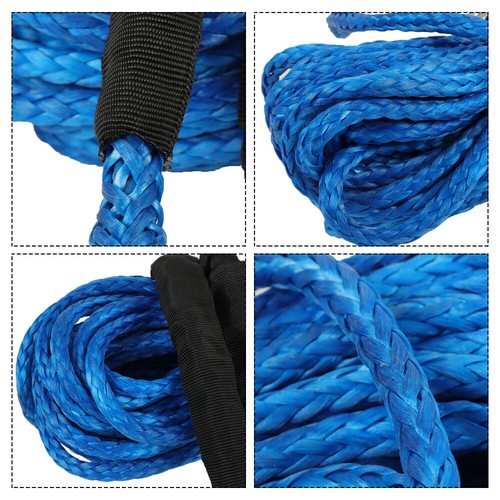 Cable de recuperación de línea de cuerda de cabrestante sintético de 5/16"x50' 12000 lb con funda para UTV ATV - Imagen 5 de 16