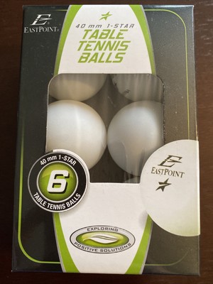 Eastpoint Table Tennis/Ping Pong Balls 6ct 40mm 1 Star