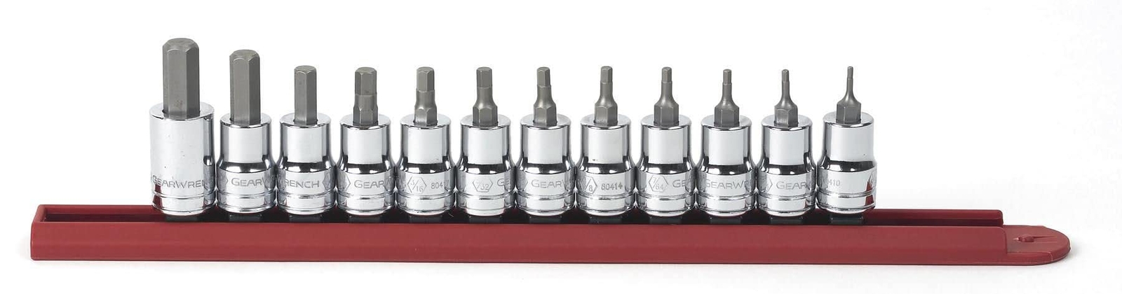 GearWrench Set di chiavi a bussola esagonali SAE - 80581, 12 pezzi (u1i)