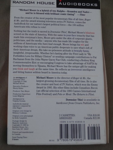 AudioCassette Michael Moore: DOWNSIZE THIS! (1998 Abriged 2-Cassettes) - Picture 2 of 2
