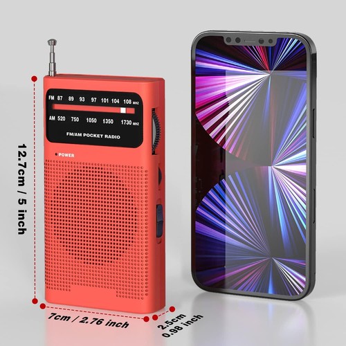 Radio Portatile Radiolina Portatile FM/AM Radiolina Tascabile Jack Per Cuffie - Foto 4 di 8