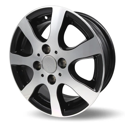 Anhänger Alufelge TR3 silber schwarz 5Jx13 100x4 ET30 600kg z.B. für 155/80R13 - Bild 1 von 4