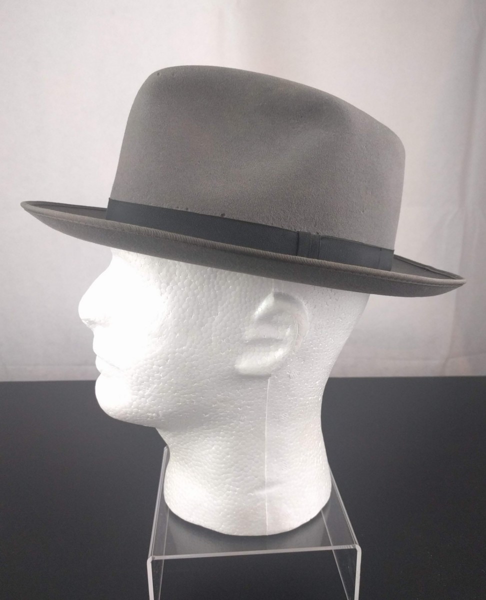 Retro Richman Brothers Gray Hat Size 7 w/Box Fedora Draper Bowler 