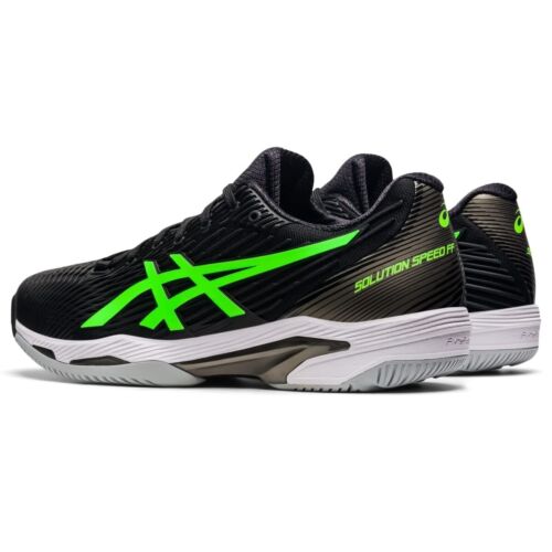 Asics Solution Speed FF 2 NUOVO 1041A182-003 Nero Verde Geco Bianco Corte Rigida HC - Foto 3 di 7