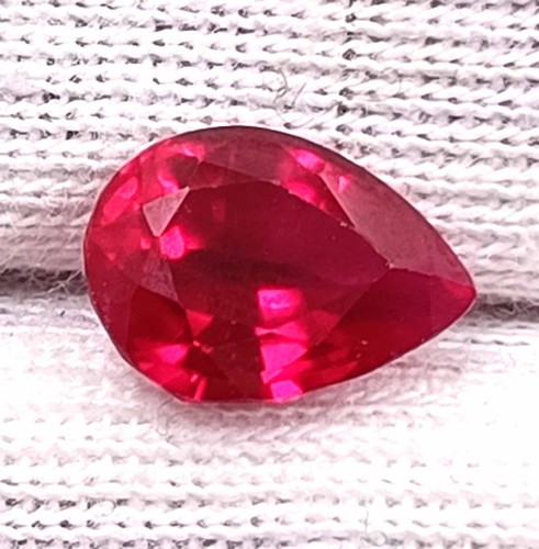 Top Quality!! 4-4.35 Ct Certified Real Pear Cut Burma Red Ruby Faceted Gems DKW - Picture 6 of 6