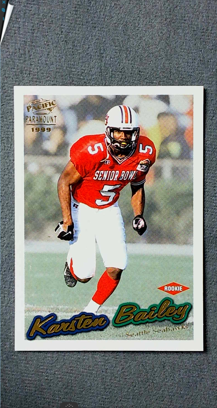 1999 Pacific Paramount Gold #217 Karsten Bailey RC Seahawks