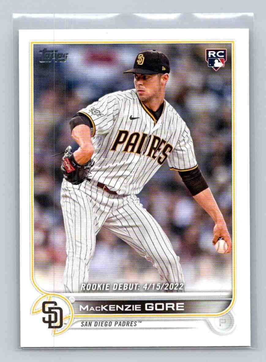2022 Topps Update Mackenzie Gore #US294 Rookie Debut San Diego Padres Nationals