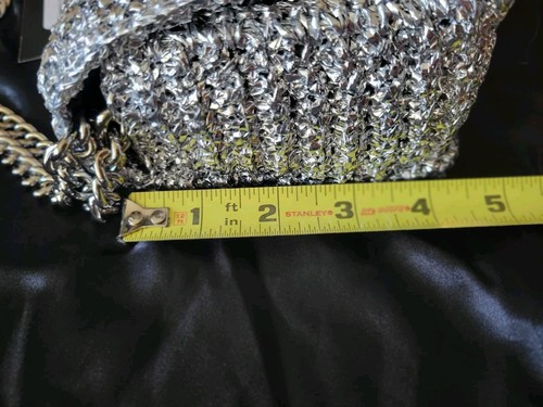 Noam Hazan Silver Metalic Crocheted Erin Bag With Tags And Dust Bag - Picture 8 of 9