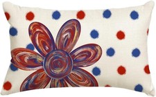 4th of July Patriotic Throw Pillow Covers, Memorial Day Red White