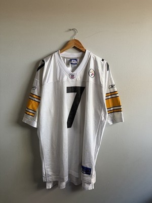 Vintage Reebok Pittsburgh Steelers Ben Roethlisberger #7 White Jersey Men s XL