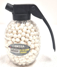 HAND GRENADE 760 ROUNDS 6mm .12g AIRSOFT BBs OMEGA ITEM 6 WHITE