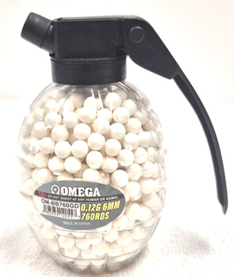 HAND GRENADE 760 ROUNDS 6mm .12g AIRSOFT BBs OMEGA ITEM #6 WHITE